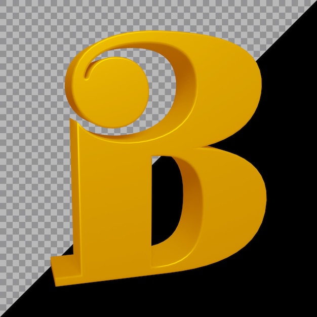 Premium PSD | 3d Rendering Of Alphabet Letter B