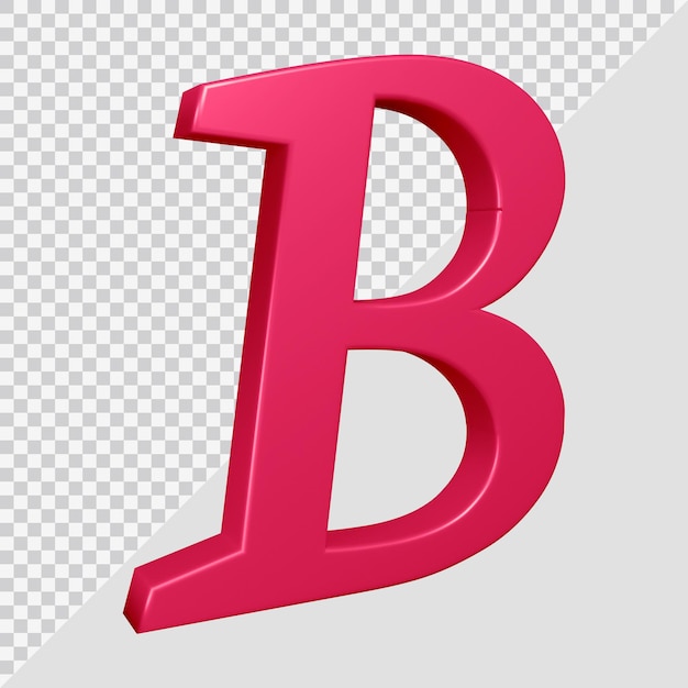 Premium PSD | 3d Rendering Of Alphabet Letter B