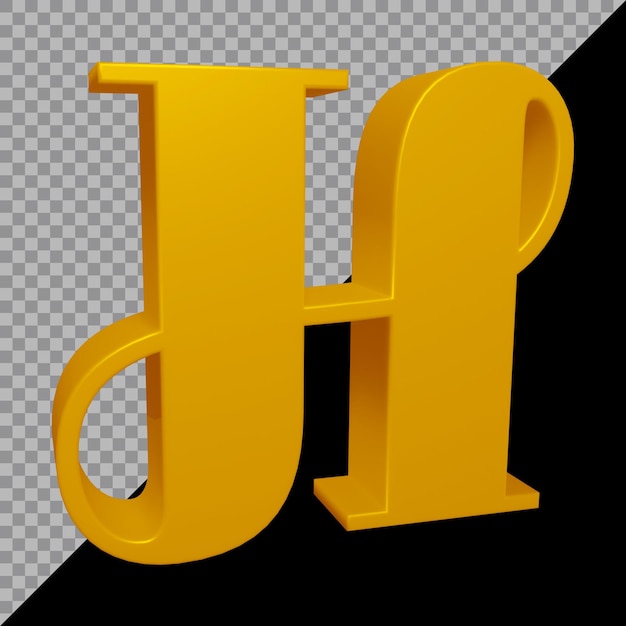 Premium PSD | 3d rendering of alphabet letter h