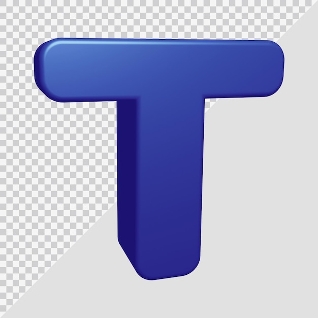 Premium PSD | 3d rendering of alphabet letter t