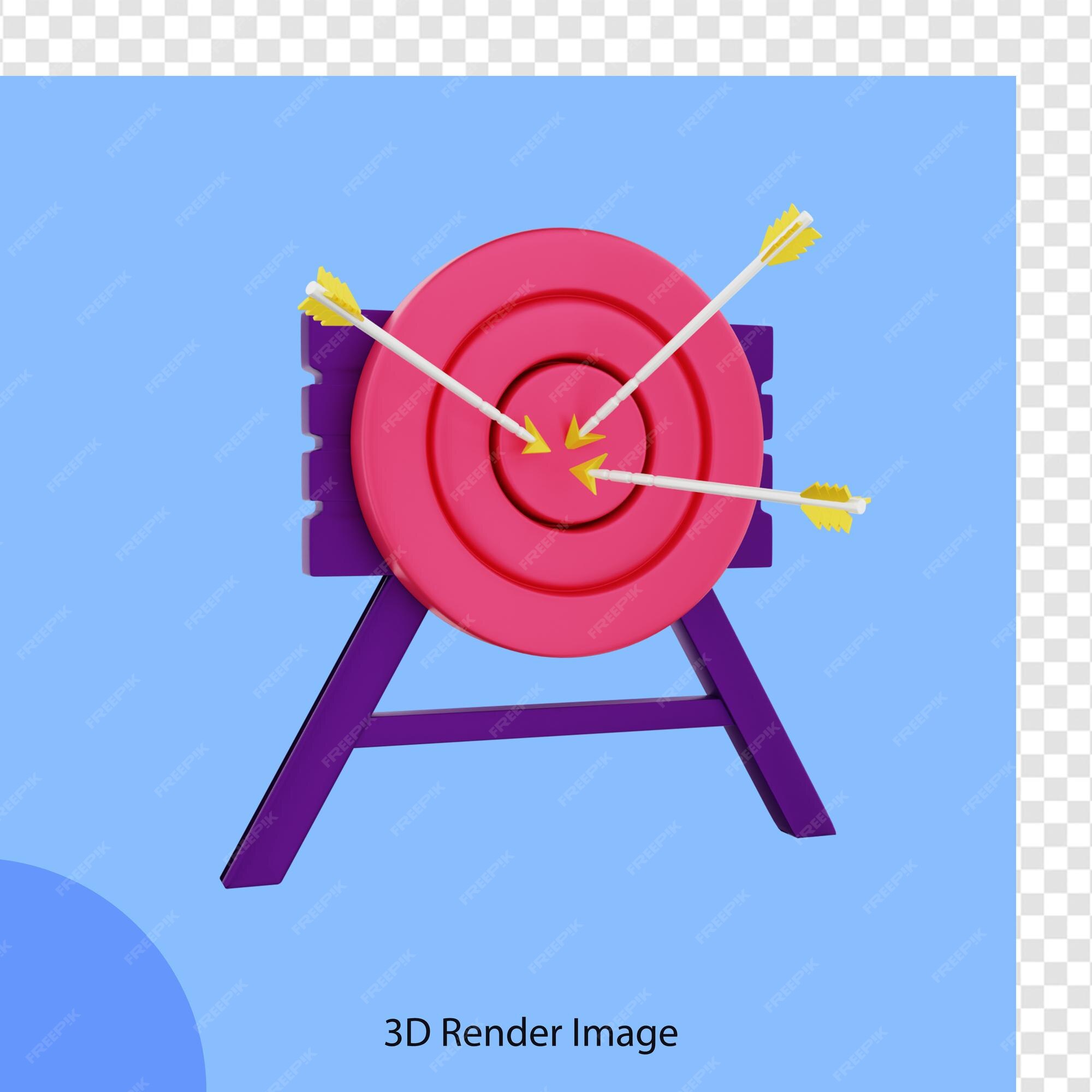 premium-psd-3d-rendering-finance-target-three-arrows-on-target