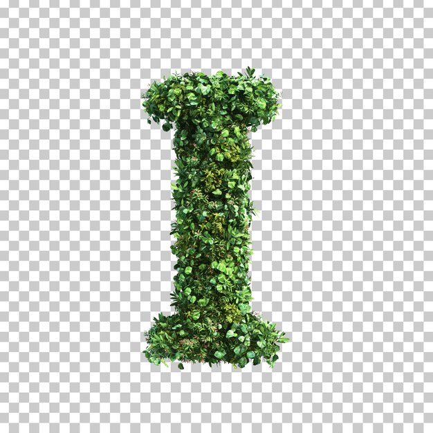 Premium Psd D Rendering Of Green Plants Alphabet I