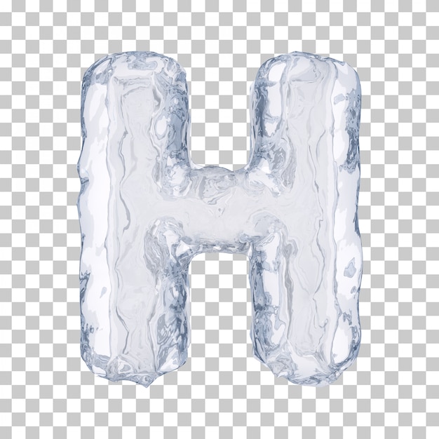 Premium PSD | 3d rendering of ice alphabet h