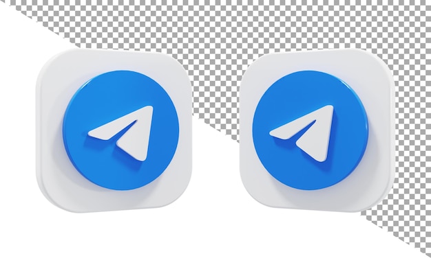  3d rendering icon logo telegram isometric