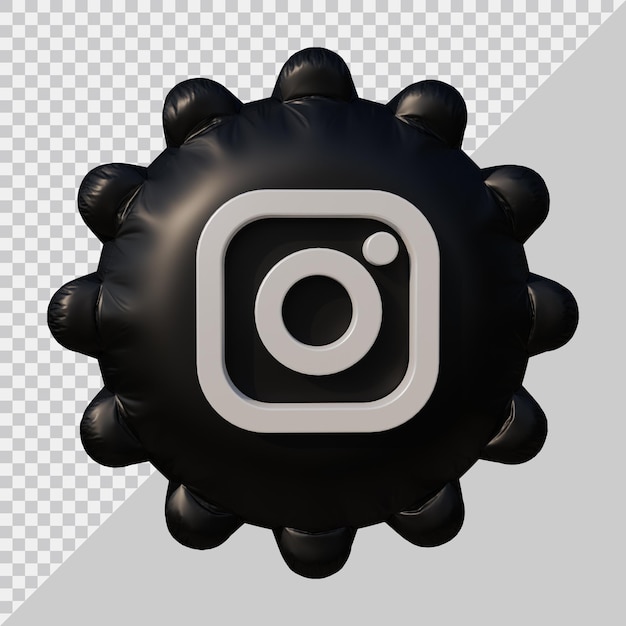 Premium PSD | 3d rendering of instagram icon balloon