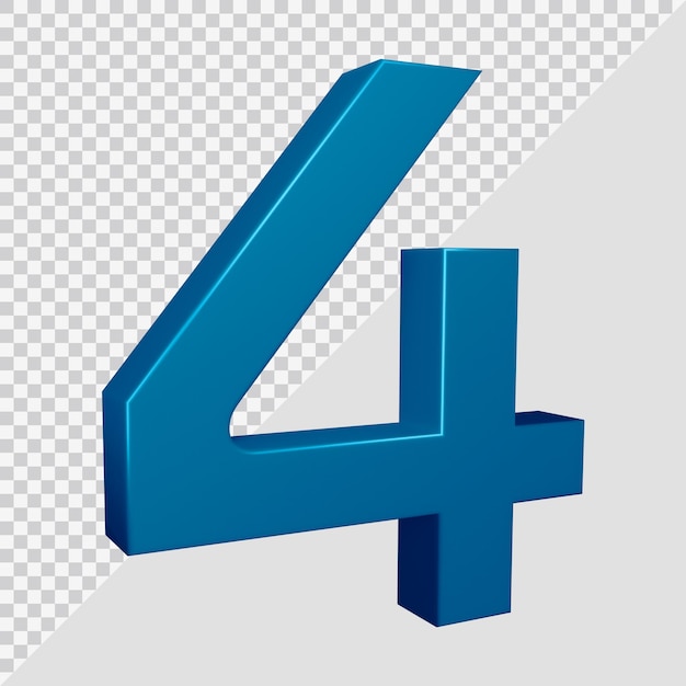 Premium PSD | 3d rendering of number 4