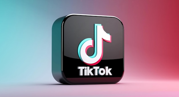 分離されたtiktokアイコンアプリの3dレンダリング プレミアムpsdファイル