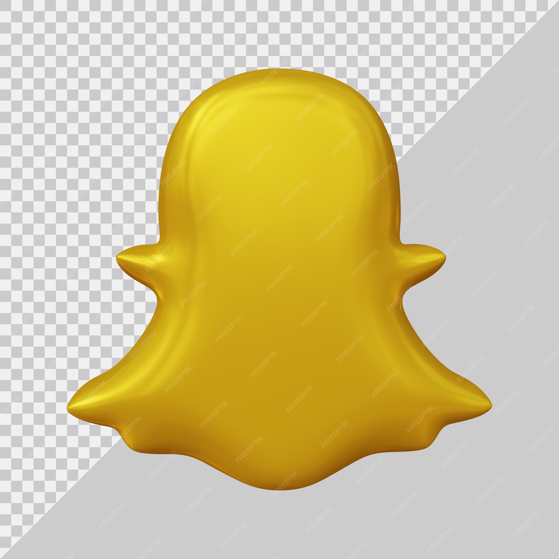 Premium PSD | 3d rendering of snapchat icon social media with golden style