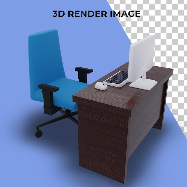 Premium PSD | 3d rendering table for work