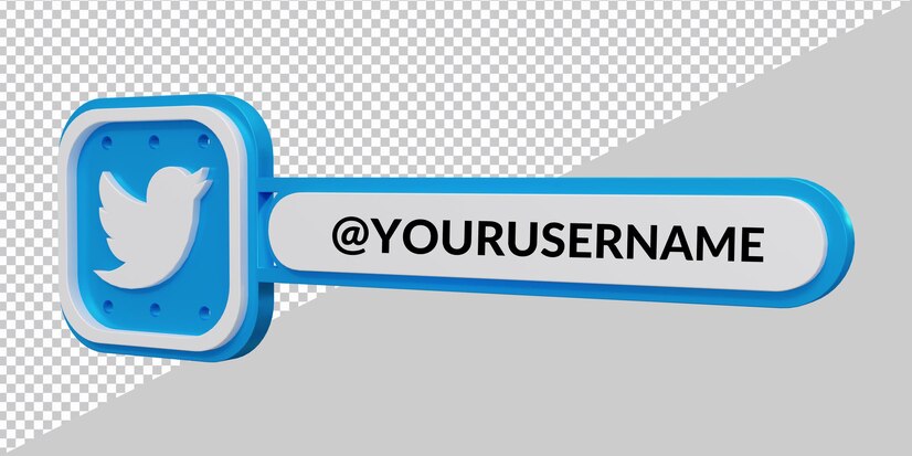 Premium PSD | 3d rendering of twitter icon lower third