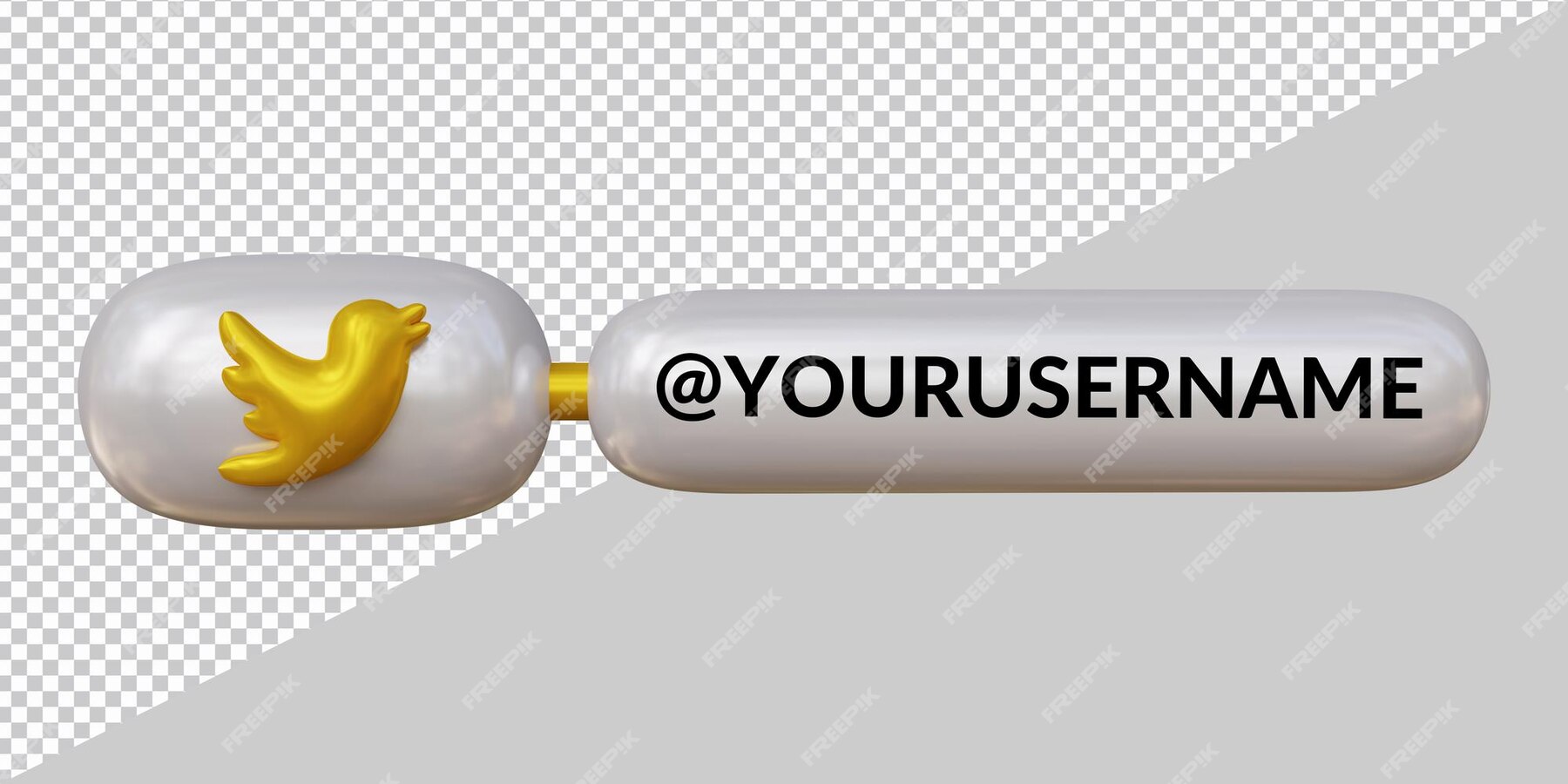 Premium PSD | 3d rendering of twitter icon lower third