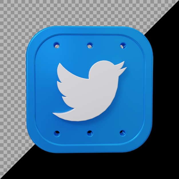 Premium PSD | 3d rendering of twitter icon