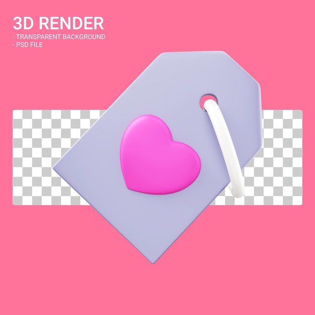 Premium PSD | 3d rendering valentine love label