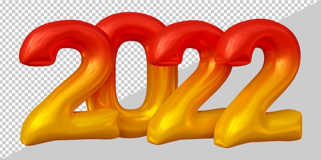 Premium PSD | 3d rendering of year 2022 balloon