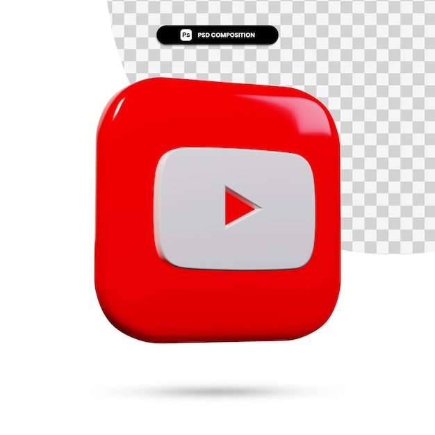 Premium Psd 3d Rendering Youtube Logo Application Isolated