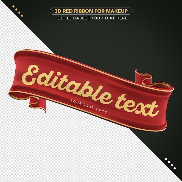 Download Premium PSD | 3d ribbon with editable text for composition mockup