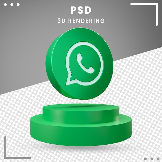 Premium Psd 3d Rotated Icon Logo Whatsapp Design Rendering Isolated