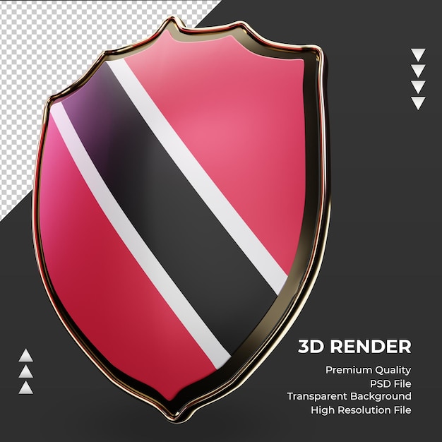 Premium Psd 3d Shield Trinidad And Tobago Flag Rendering Right View 5168