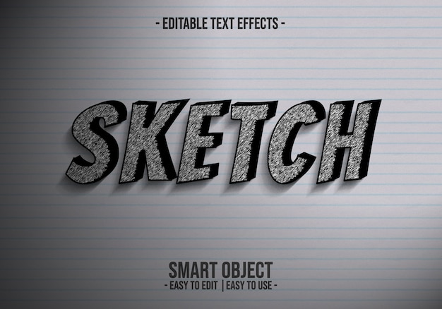 Premium PSD | 3d sketch text effect