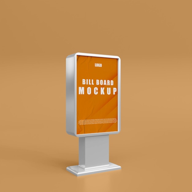 Premium PSD | 3d small billboard mockup