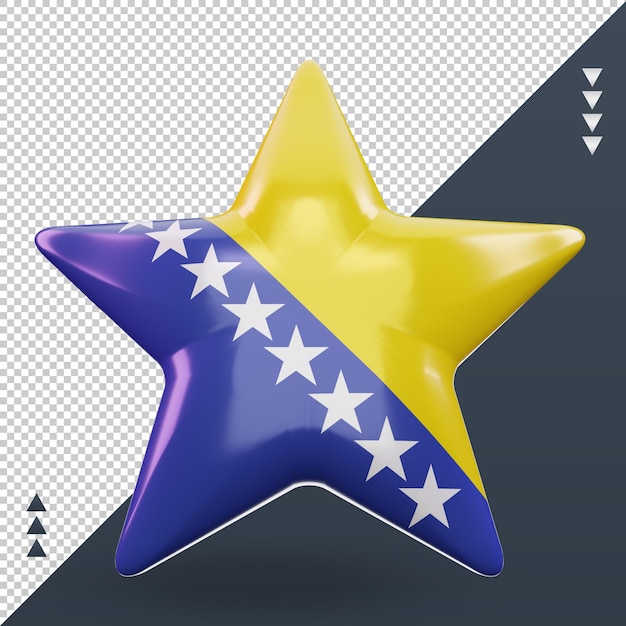 Premium PSD 3d Star Bosnia And Herzegovina Flag Rendering Front View