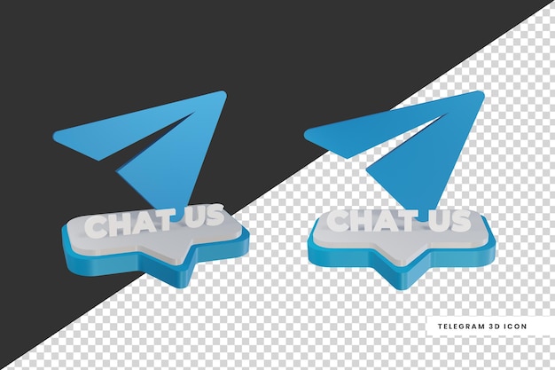 Download Premium PSD | 3d style chat telegram social media logo