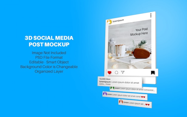 Download 3d style mockup for instagram social media post | Premium PSD File