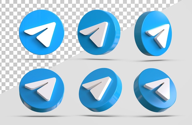 Download Premium PSD | 3d telegram icon collections isolated