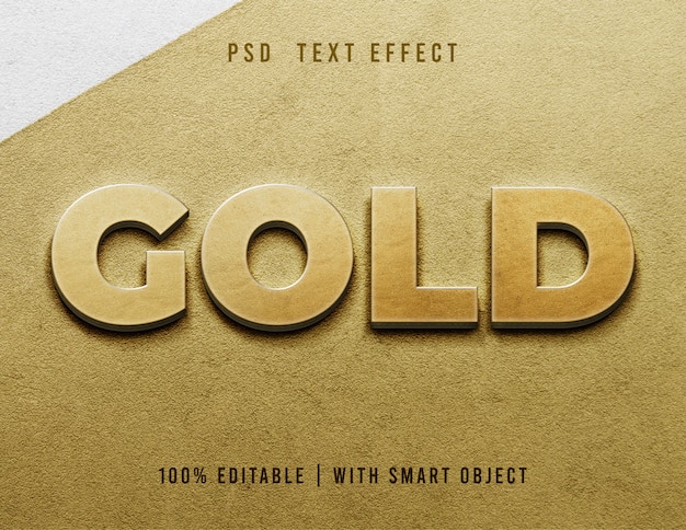 Premium PSD | 3d text effect editable gold