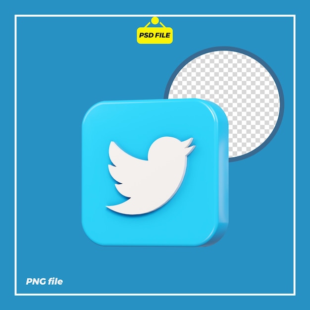 Premium PSD | 3d twitter icon