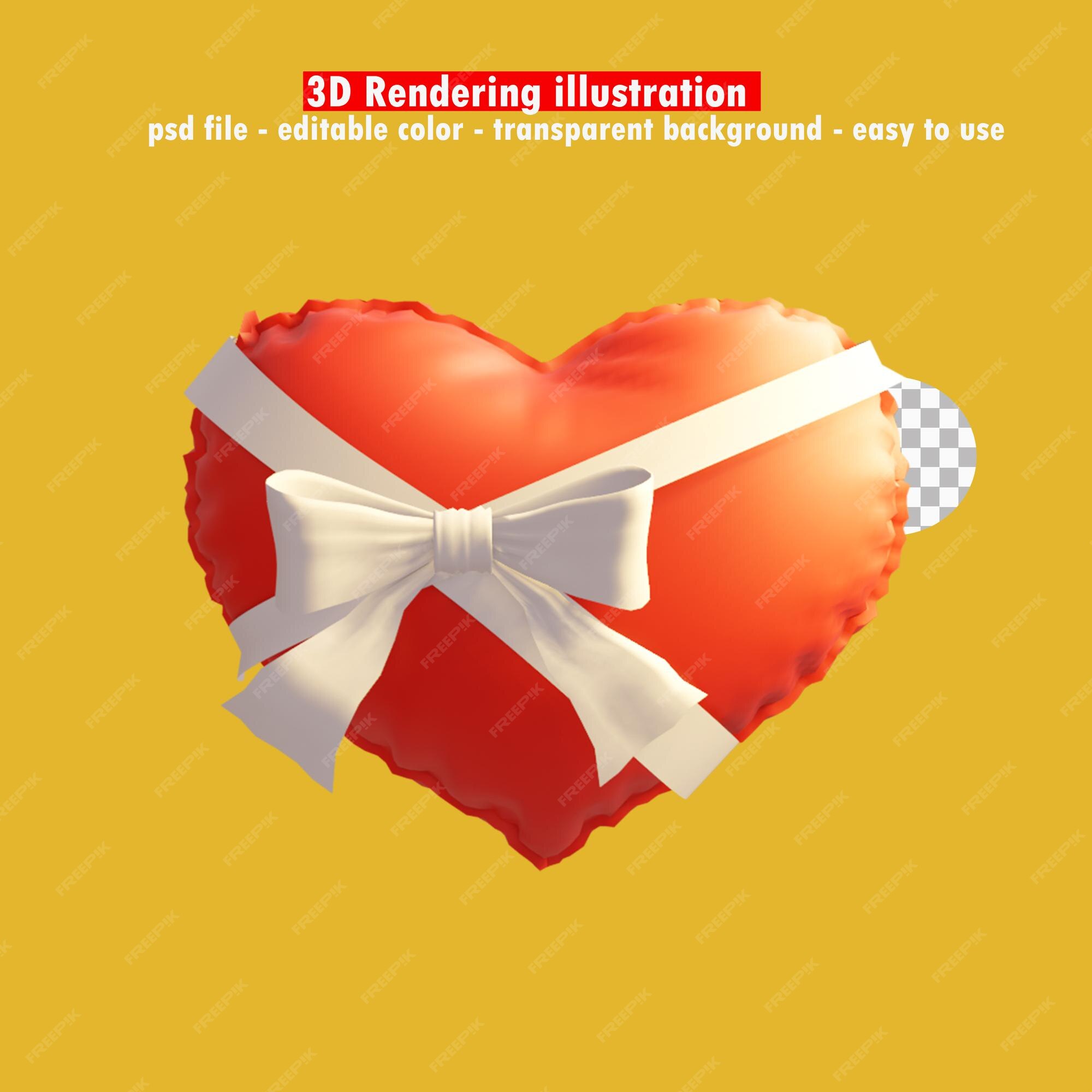 Premium Psd 3d Valentine Heart Concept Illustration