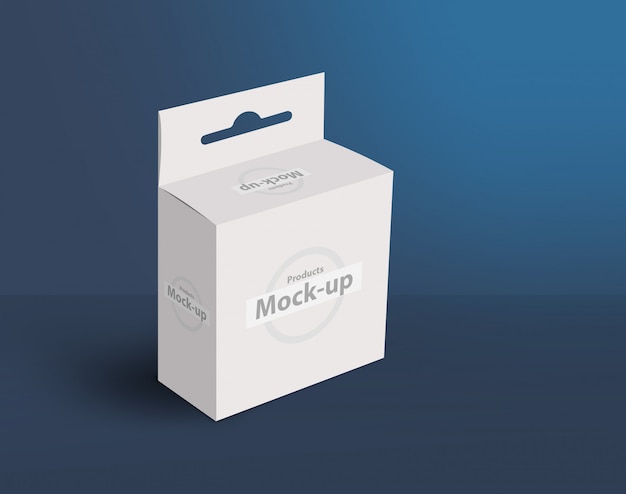 Download 3d white box with hanger mockup | Premium PSD File