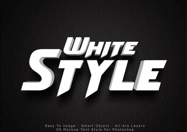 Download 3d white mockup text style effect | Premium PSD File