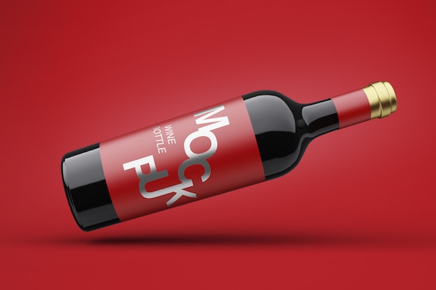 Download 3d wine bottle mockup | Premium PSD File