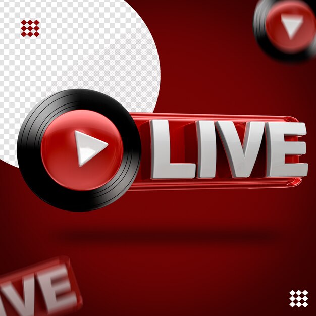 Premium Psd 3d Youtube Music Live Black Icon Left