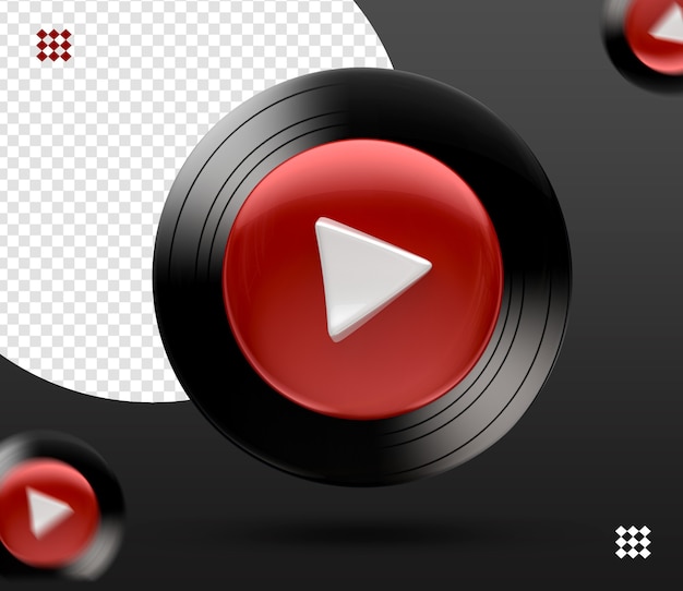 Premium Psd 3d Youtube Music Logo Icon Isolated