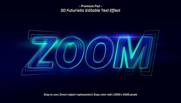 3dズームテキスト効果テンプレート プレミアムpsdファイル