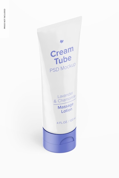 Download Free PSD | 4 oz cream tube mockup, isometric view