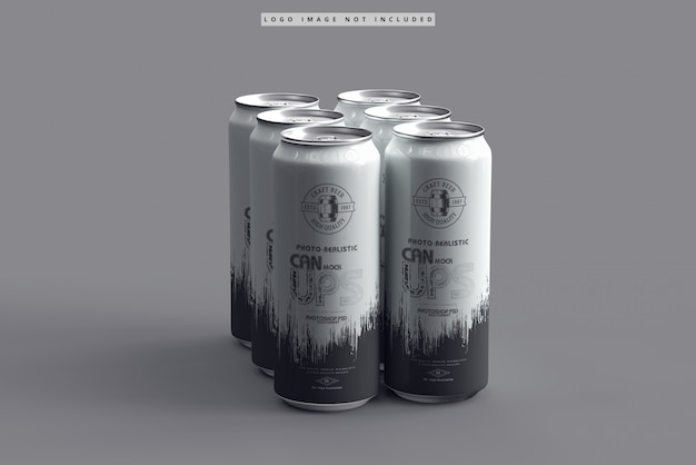 Download Two 500Ml Glossy Aluminium Cans - Two 500ml Metallic Aluminium Cans W Glossy Finish Mockup In ...