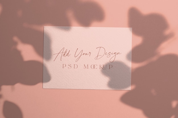 Download Free Psd 5x7 Inches Card Mockup Shadow Overlay Eucalyptus