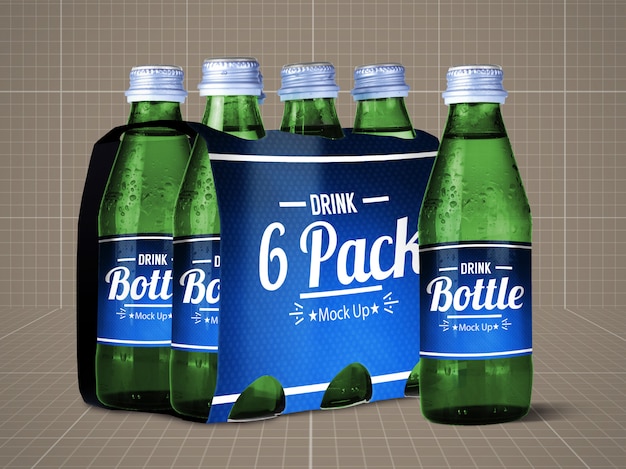 Download 6 bottle pack mock up | Premium PSD File