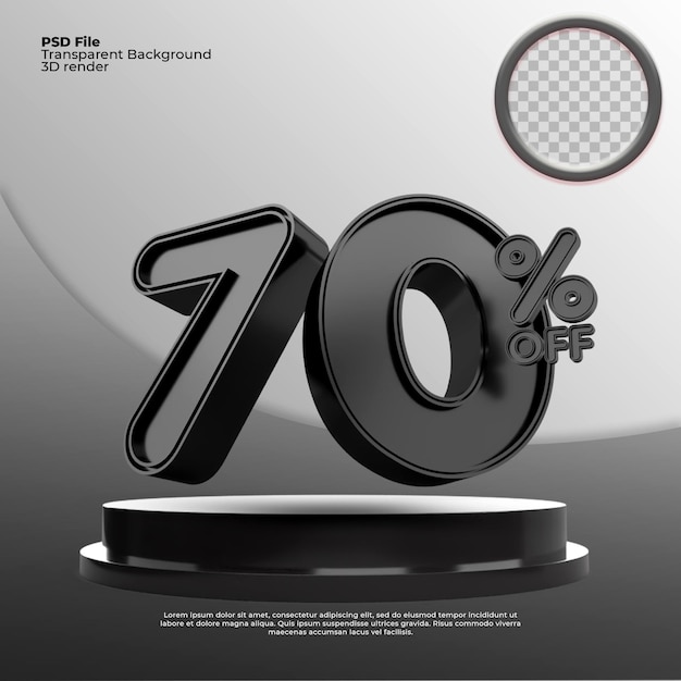 premium-psd-70-percentage-sale-3d-render-black