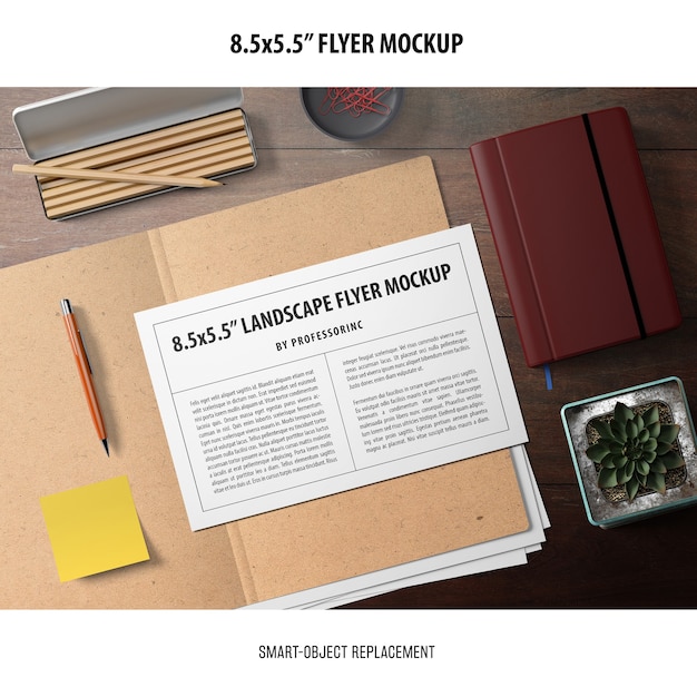 Free PSD 8 5x5 5 flyer mockup Free PSD 8 5x5 5 flyer mockup