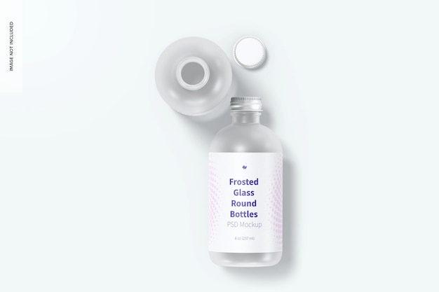 Download Free Psd 8 Oz Frosted Glass Round Bottles Mockup