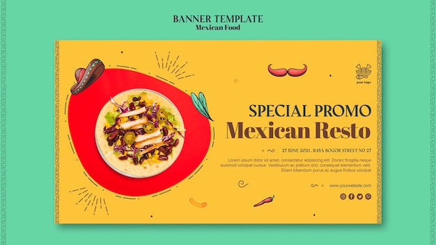 メキシコ料理バナーテンプレート 無料のpsdファイル