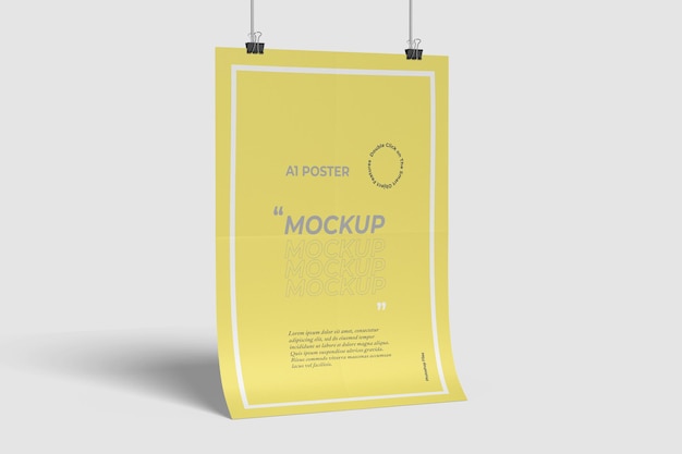 Download Premium PSD | A1 poster mockup side view