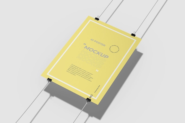 Download Free Psd A1 Poster Mockup Above View