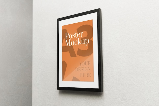 Download Premium PSD | A3 poster mockup on white wall