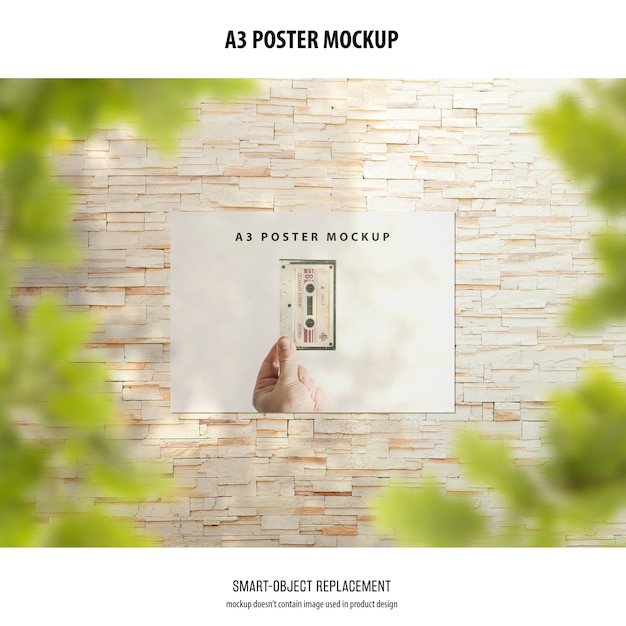 A3 poster mockup PSD file | Free Download