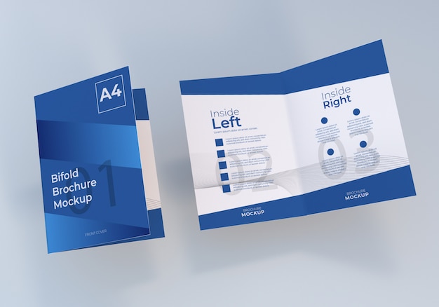 Download A4 bifold brochure paper mockup design | Premium PSD File PSD Mockup Templates